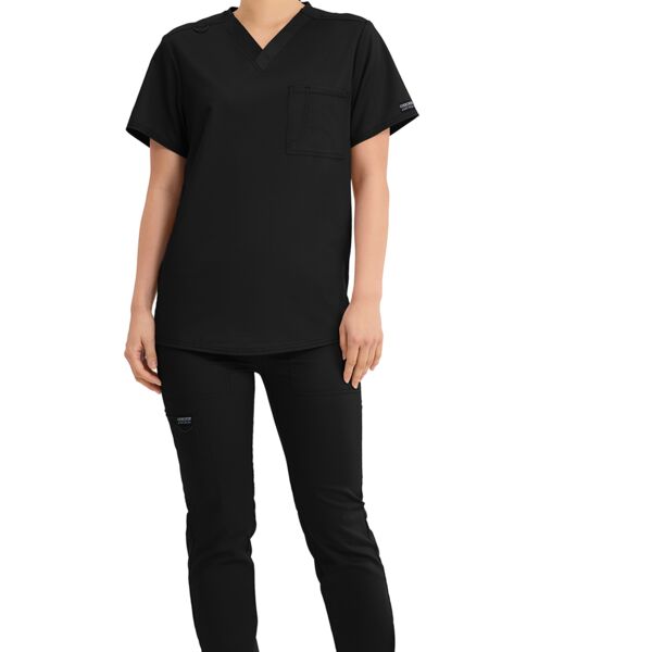 Unisex 1 Pocket Tuckable V-Neck Top Thumbnail